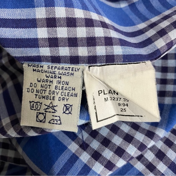 Pepe Jeans London Men’s 90’s Vintage Blue Plaid Long Sleeve Button Down - Picture 6 of 6